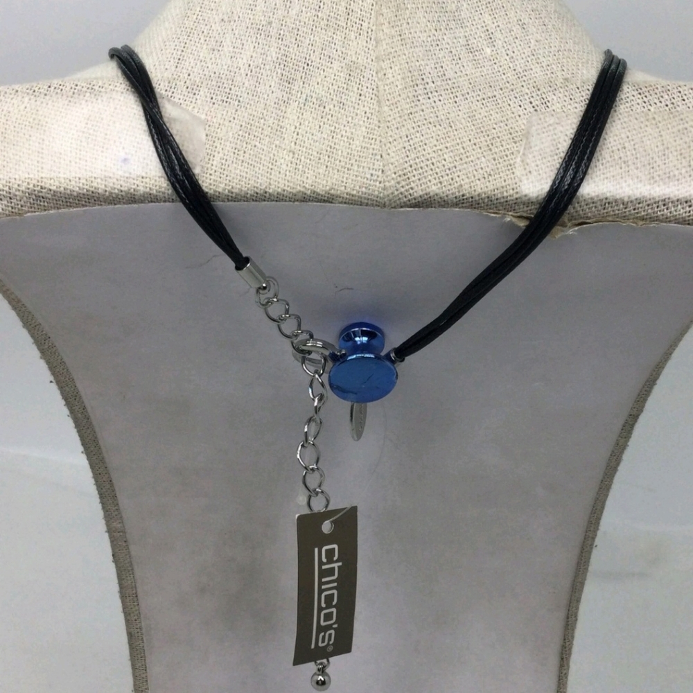 Chico's Reversible Pave Pendant Necklace 18" NWT - Picture 3 of 7